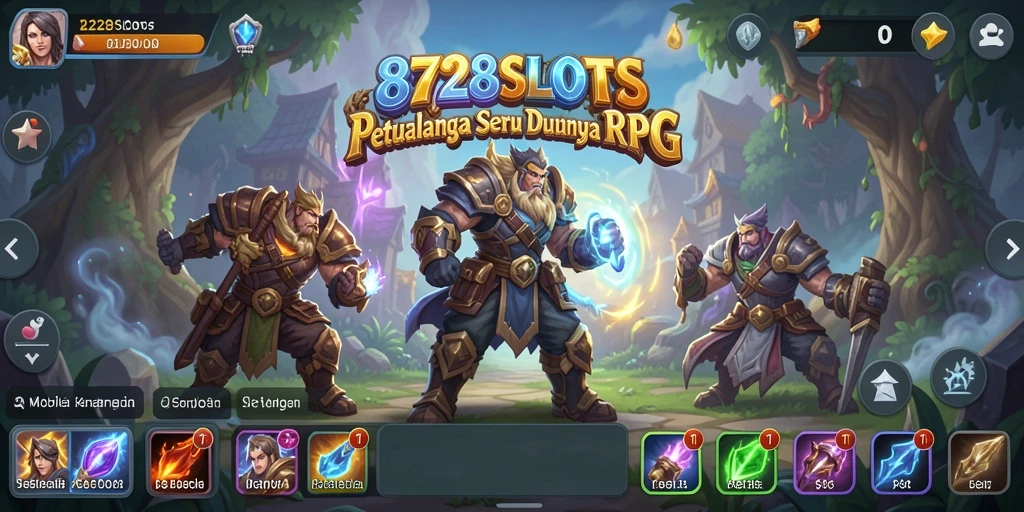 Tampilan gameplay RPG seru di 8728SLOTS dengan pertarungan yang mendebarkan.