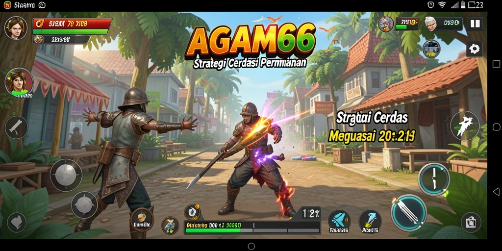 Screenshot gameplay AGAM66 menampilkan pertempuran strategis yang intens.