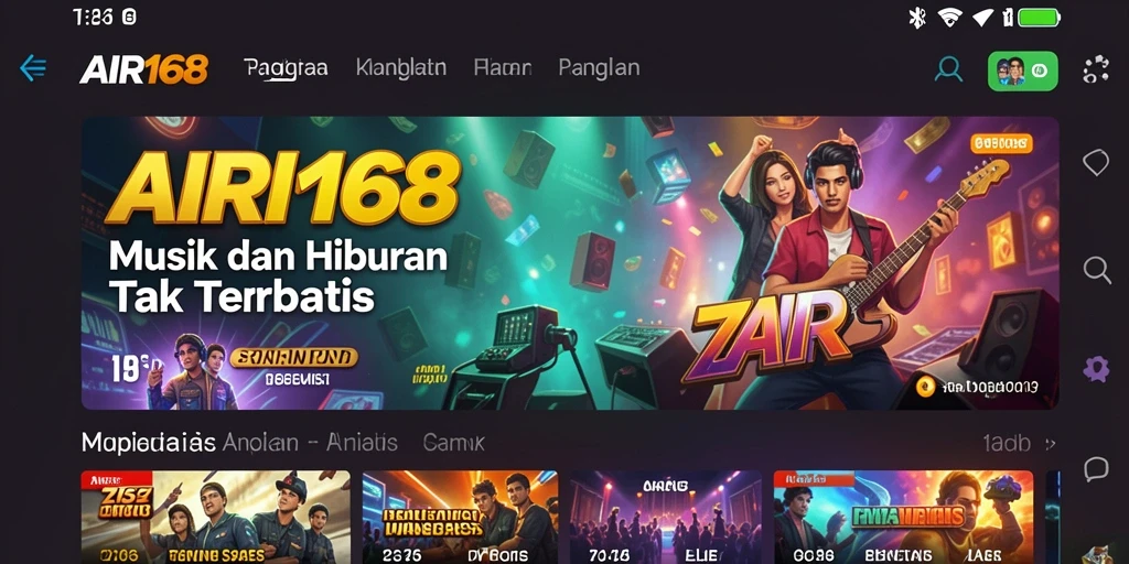 Tampilan menarik dari gameplay AIR168 dengan fitur musik interaktif.