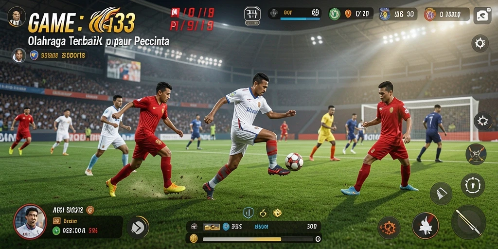 Screenshot gameplay API33 menampilkan aksi olahraga yang mendebarkan.