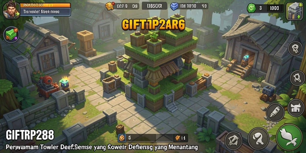 Tampilan gameplay menarik dari GIFTRP288 dalam genre Tower Defense.