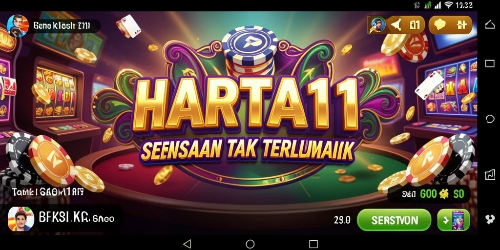 Tampilan gameplay HARTA11 dengan suasana kasino yang menggembirakan.