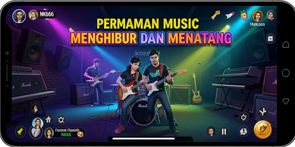 Tampilan seru gameplay NK666 dengan musik yang menggugah semangat.