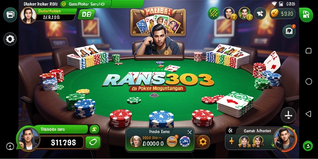 Tampilan gameplay RANS303 dengan suasana Poker yang mendebarkan.