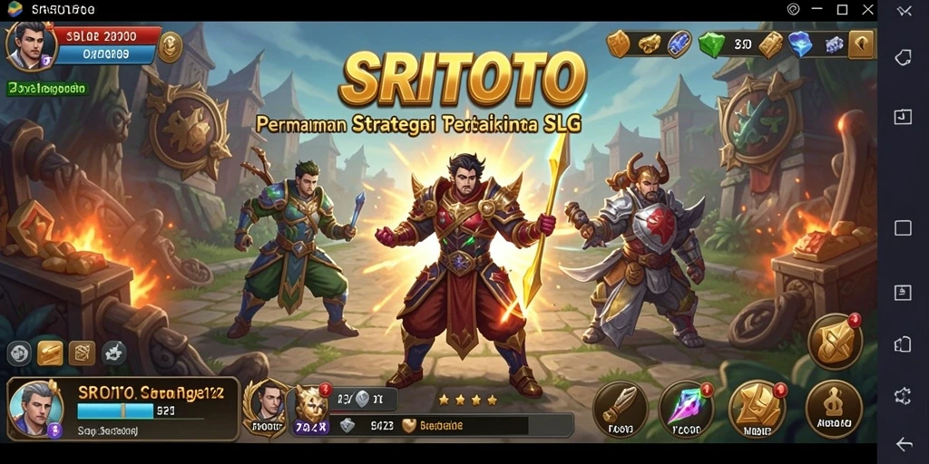 Screenshot gameplay SRITOTO menampilkan pertempuran strategi yang mendebarkan.