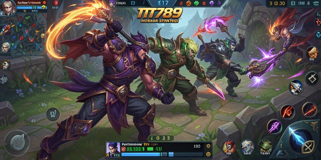 Tangkapan layar menunjukkan aksi pertempuran seru dalam TT789 MOBA.