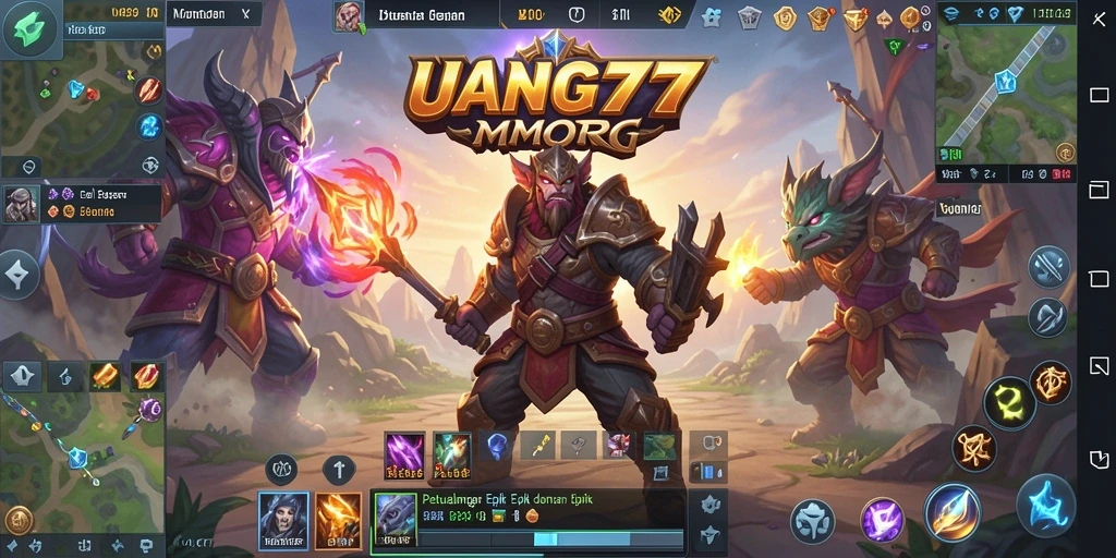 Gameplay UANG77 yang menampilkan pertarungan seru dan petualangan menarik.