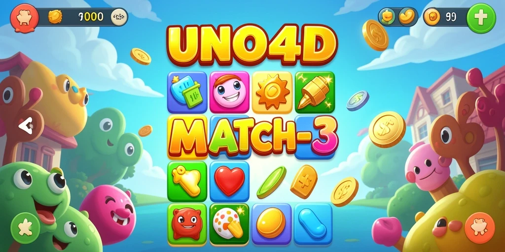 Tampilan gameplay seru di UNO4D yang penuh warna.