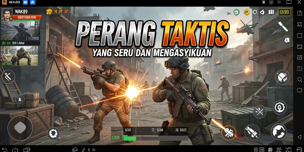 Screenshot utama WAK89 menampilkan aksi mendebarkan dalam gameplay TPS.