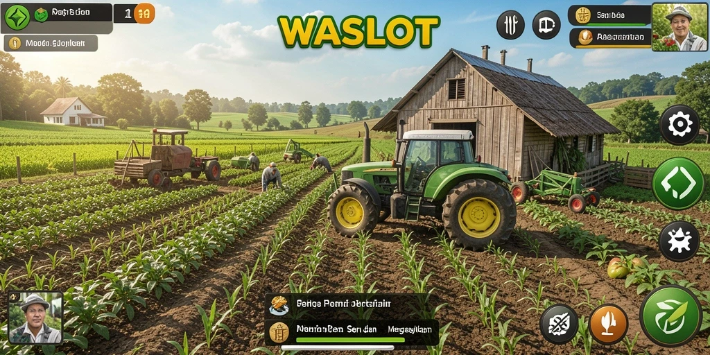 Tampilan menarik dari gameplay WASLOT yang menampilkan suasana pertanian.