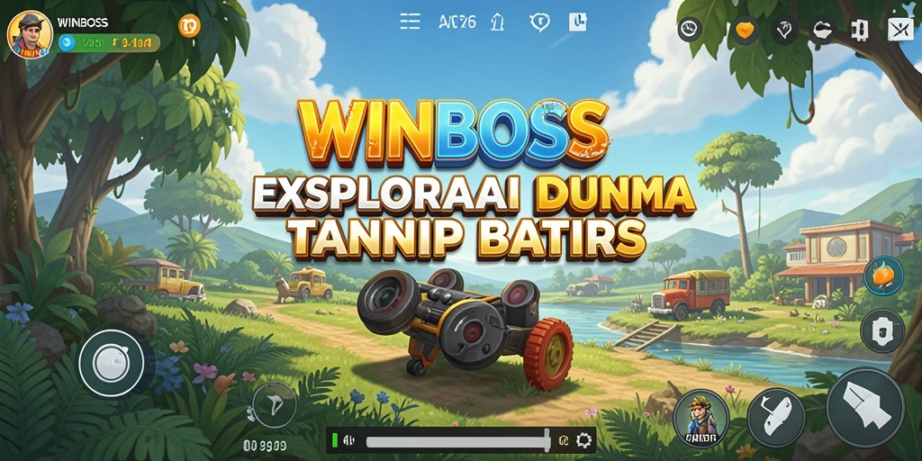Screenshot utama WINBOSS memperlihatkan eksplorasi dunia yang menarik.