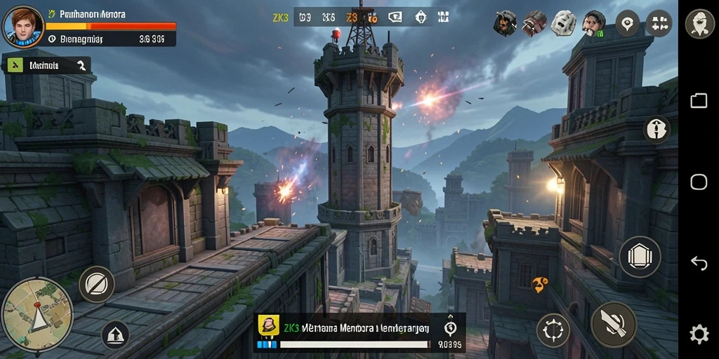 Tangkapan layar ZK3 menampilkan aksi mendebarkan Tower Defense.